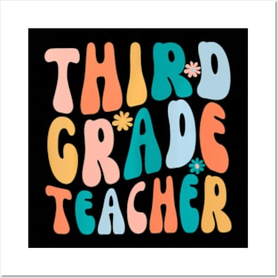 Third Grade Teacher Retro Groovy Design 3Rd Grade Teaching Posters and Art